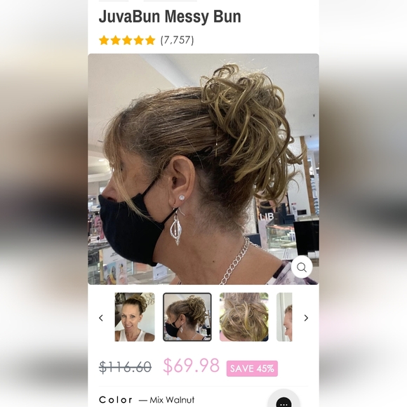 JuvaBun -Messy Bun- mixed walnut - Picture 6 of 7